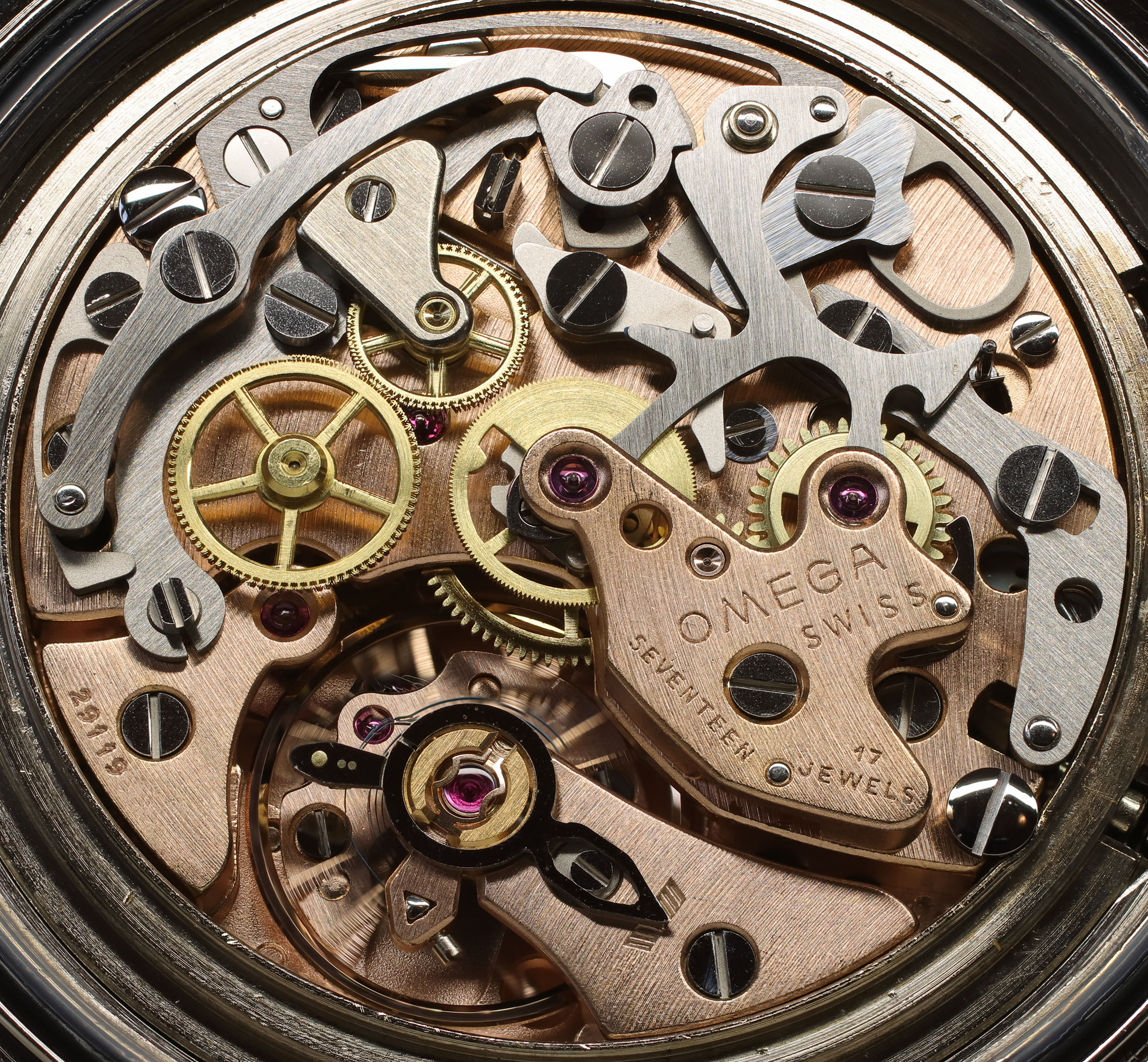Detail des mechanischen Speedmaster-Chronographenwerks Kaliber 861
